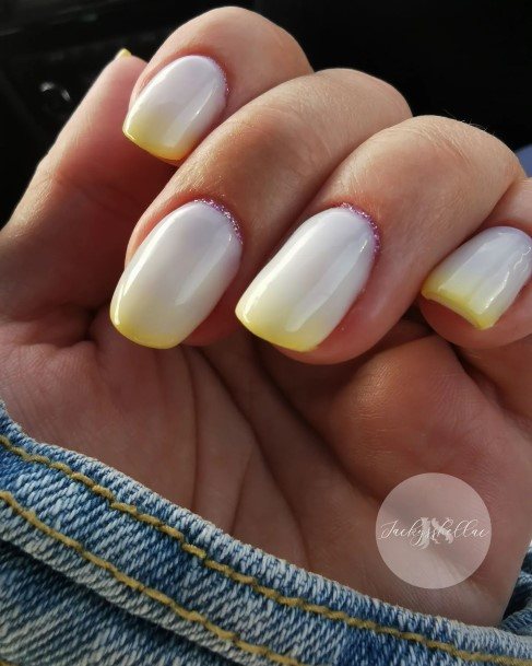 Female Yellow With Diamonds Nails