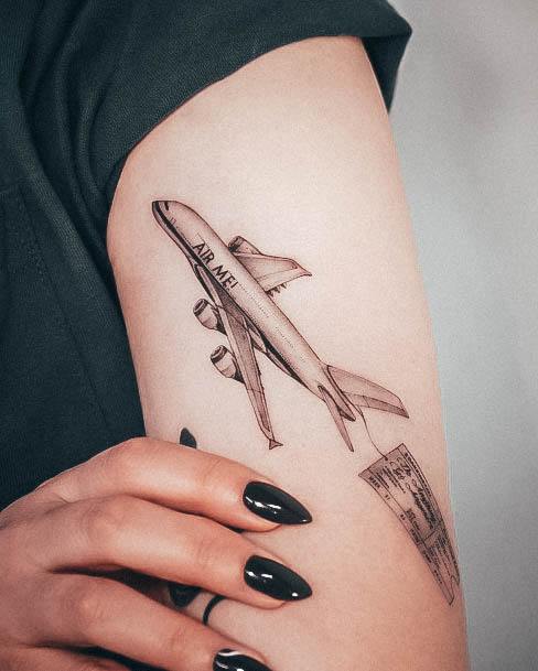 Females Airplane Tattoos