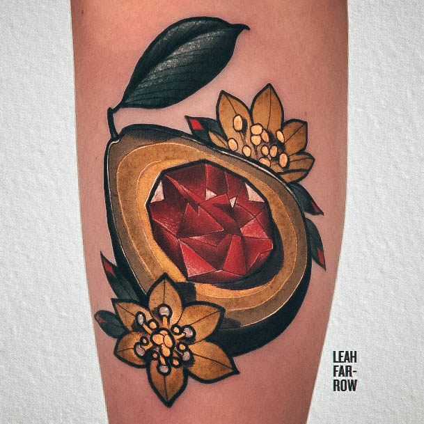 Females Avocado Tattoos