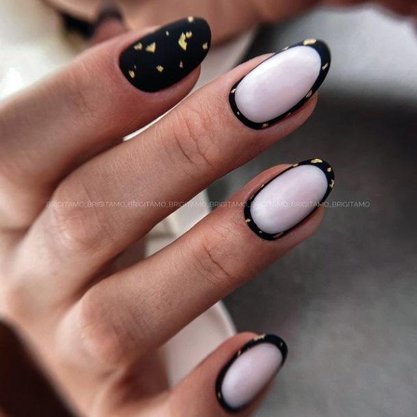 Females Black Dress Nails