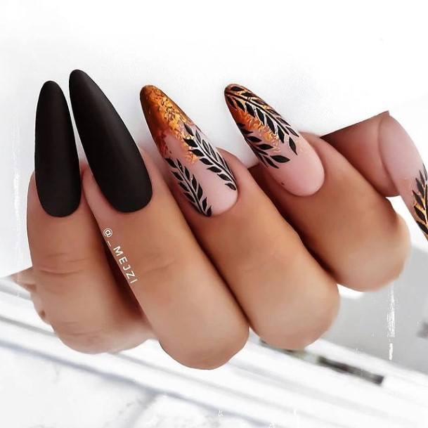 Females Black Prom Nails