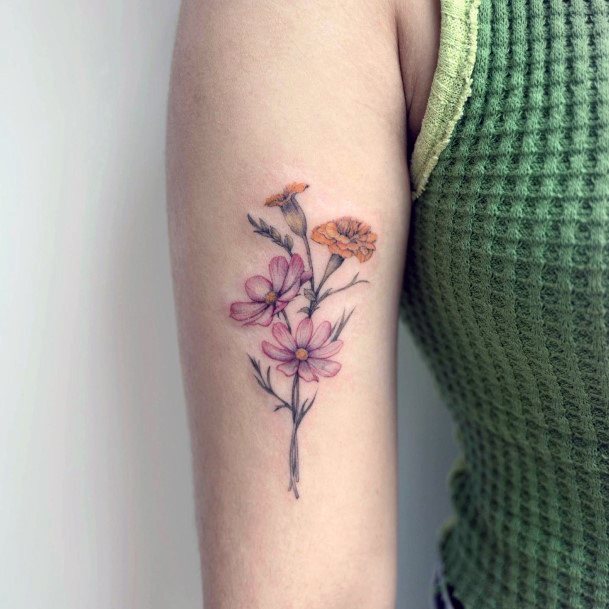 Females Bouquet Tattoos