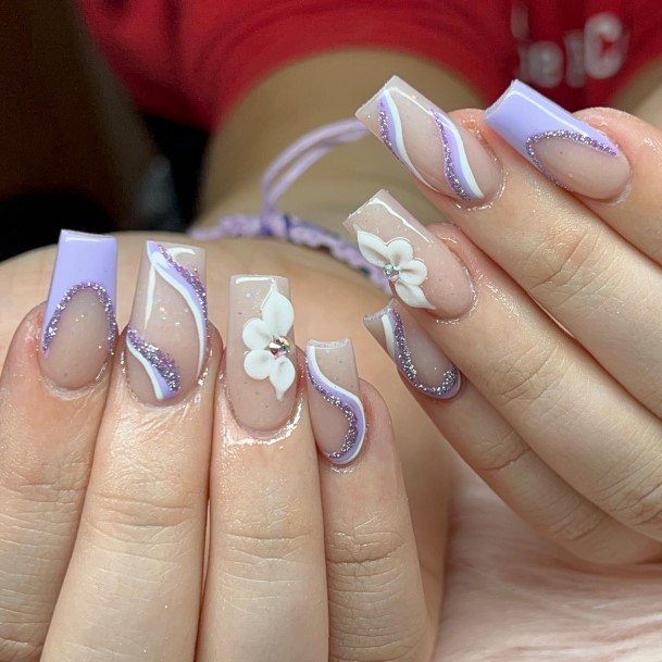 Females Bright Purple Nails