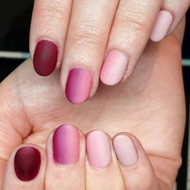 Females Burgundy Nails