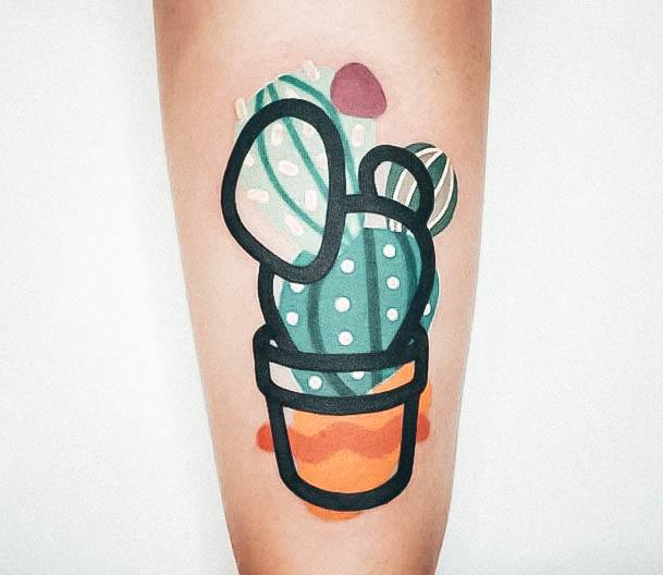 Females Cactus Tattoos