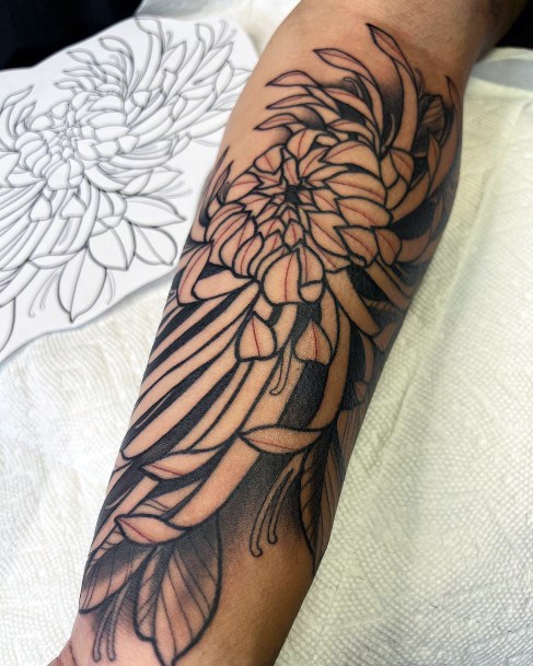 Females Chrysanthemum Tattoos