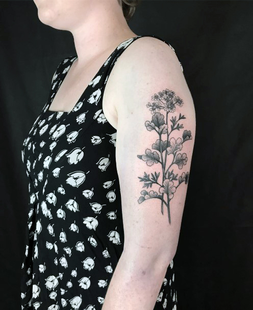 Females Coriander Tattoos