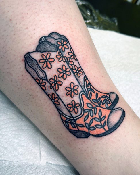 Females Cowboy Boot Tattoos