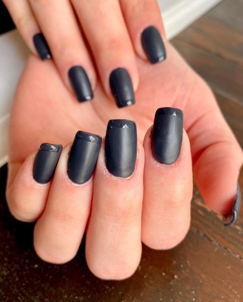 Females Dark Grey Nails