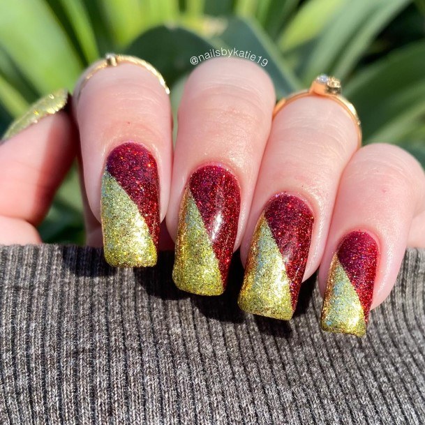 Females Dark Maroon Nails