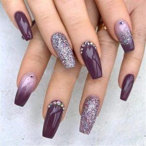 Females Deep Purple Nails