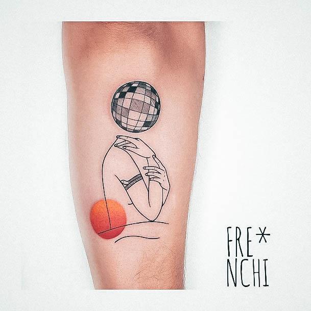 Females Disco Ball Tattoos