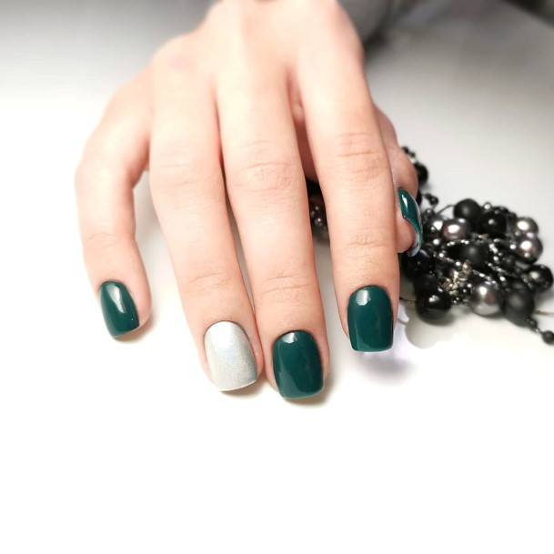 Females Emerald Green Nails