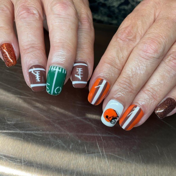 Females Football Nails