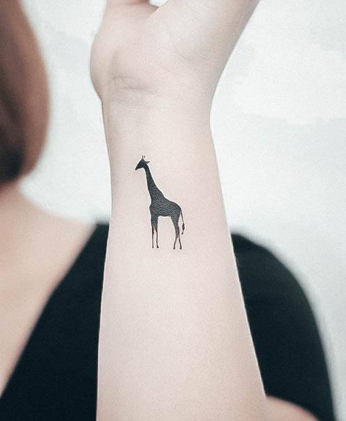 Females Giraffe Tattoos Tiny Wrist