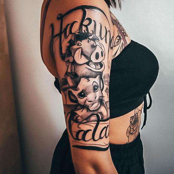 Females Hakuna Matata Tattoos