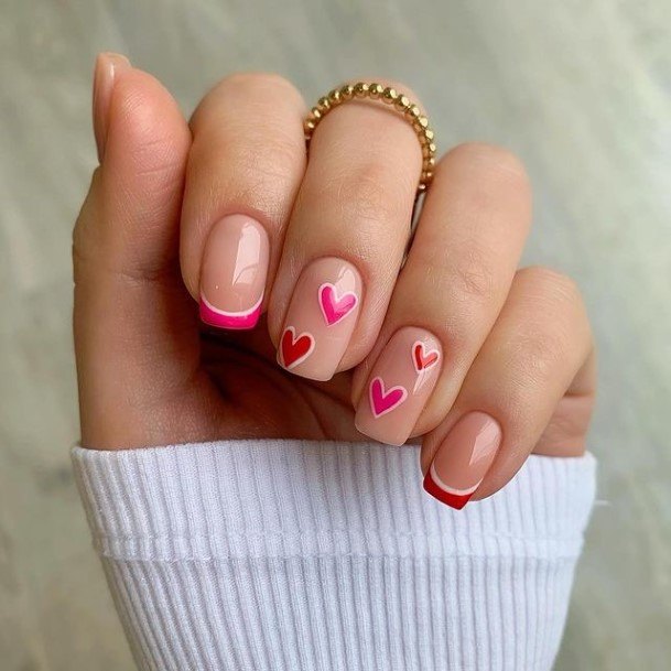 Females Heart Nails