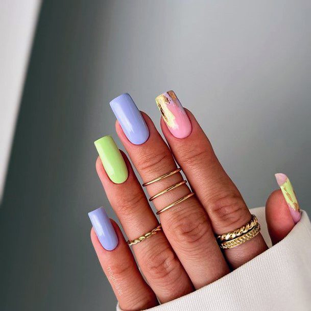 Females Light Green Nails