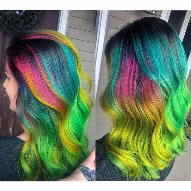 Females Neon Hairstyless