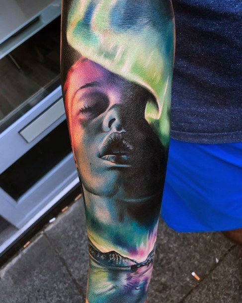 Females Northern Lights Tattoos