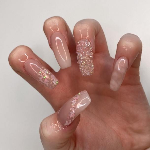 Females Nude Marble Nails