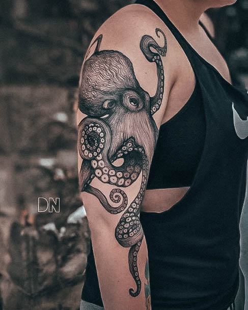 Females Octopus Tattoos On Arm