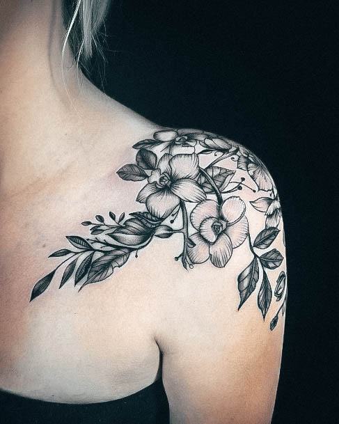 Females Orchid Tattoos