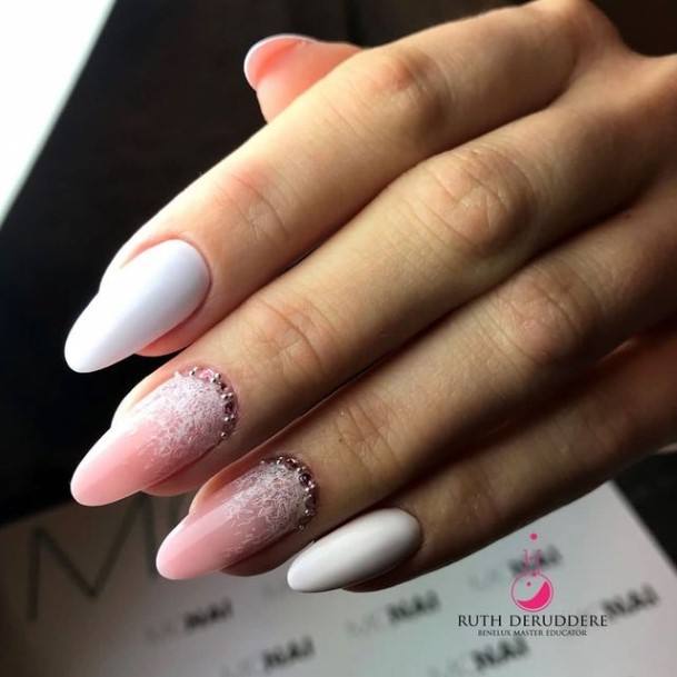 Females Pink Ombre Nails