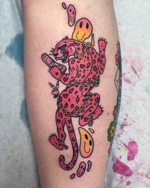 Females Pink Panther Tattoos