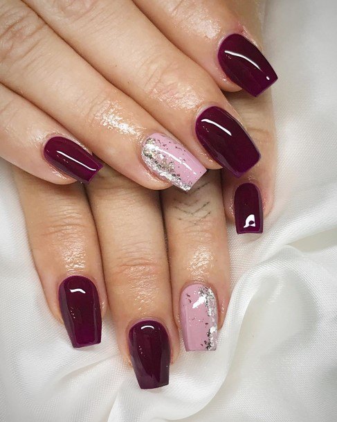 Females Plum Nails