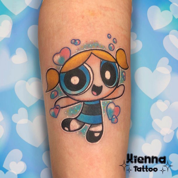 Females Powerpuff Girls Bubbles Tattoos