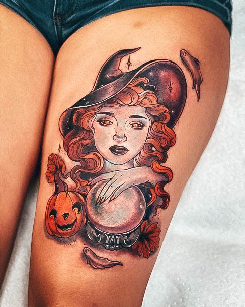 Females Pumpkin Tattoos