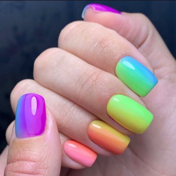 Females Rainbow Nails