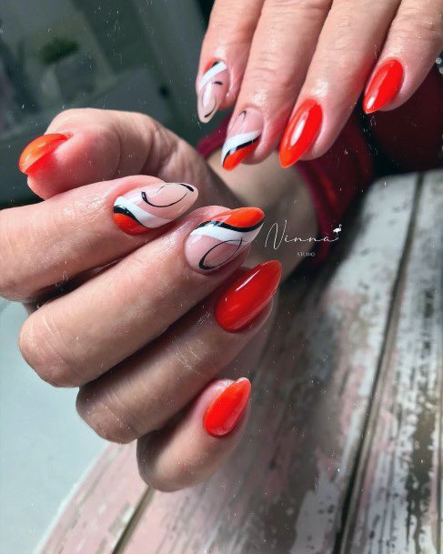 Females Red Dress Nails