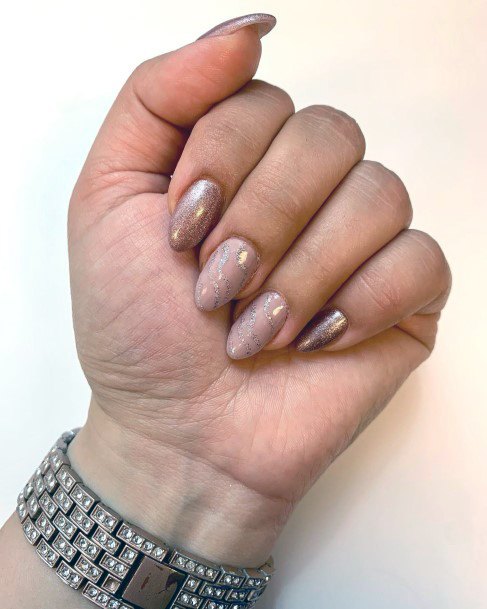 Females Rose Gold Nails