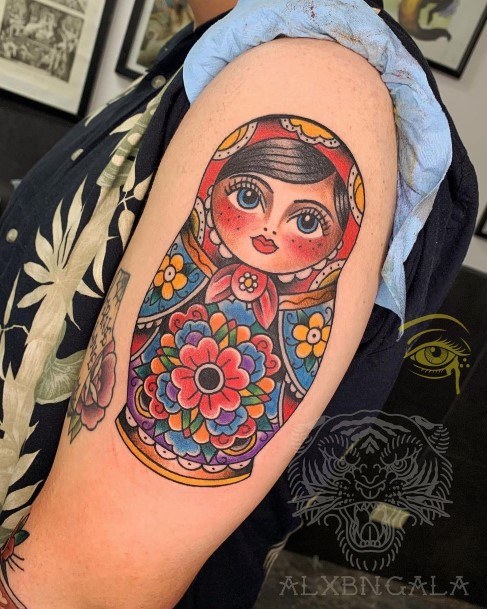 Females Russian Nesting Doll Matryoshka Tattoos