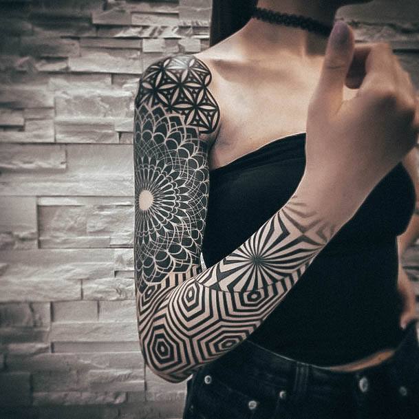 Females Sacred Geometry Tattoos