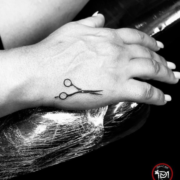 Females Scissors Tattoos