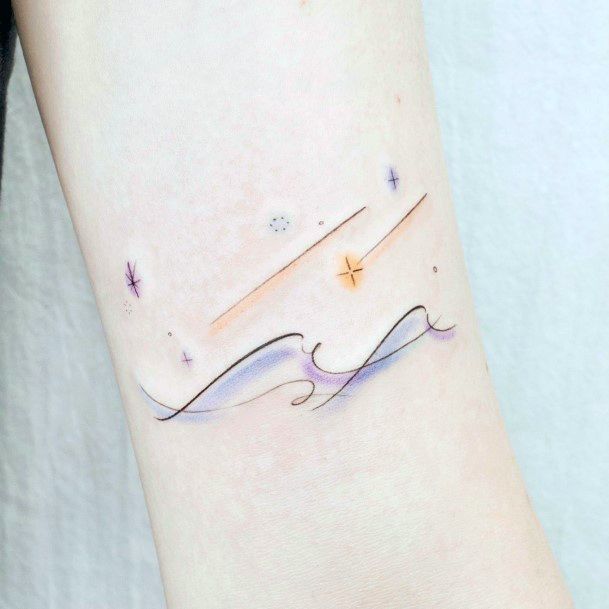 Females Shooting Star Tattoos