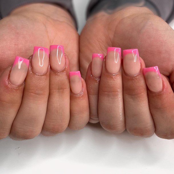 Females Short Pink Nails