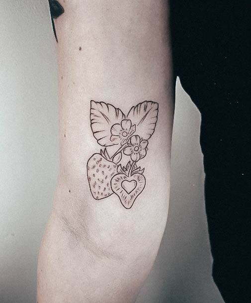 Females Strawberry Tattoos