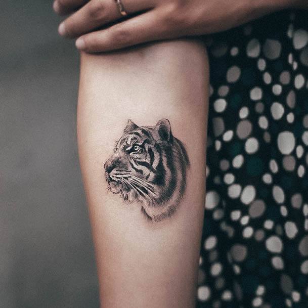 Females Tiger Tattoos Ultra Detailed Small