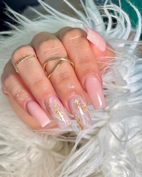 Females Translucent Pink Nails