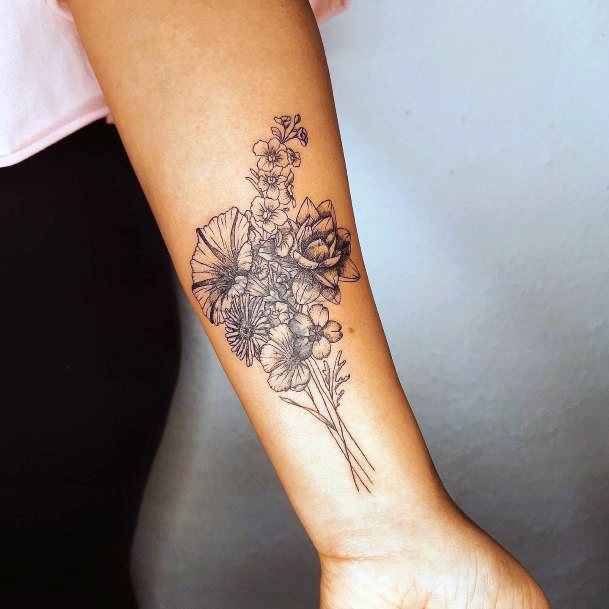 Females Water Lily Tattoos