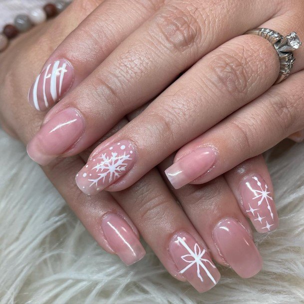 Females White And Nude Nails