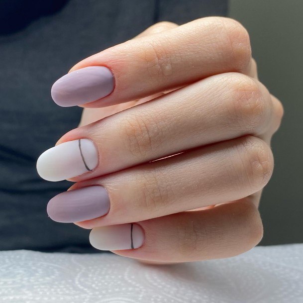 Females White And Purple Nails