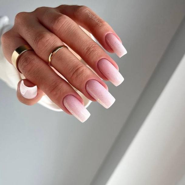 Females White Ombre Nails