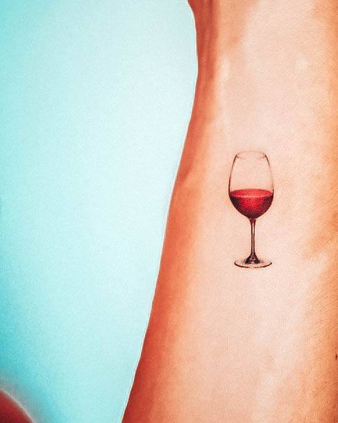 Females Wine Glass Tattoos