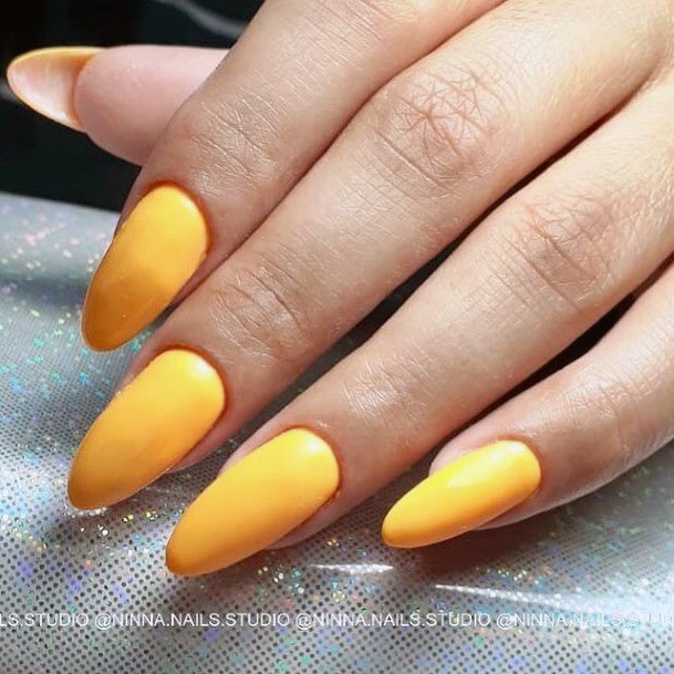 Females Yellow Dress Nails