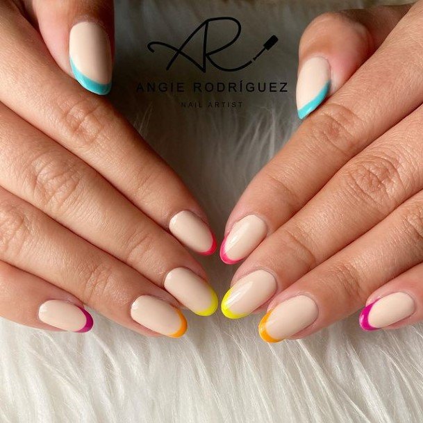 Females Yellow French Tip Nails